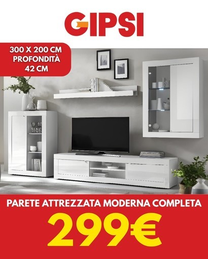Gipsi - Parete attrezzata moderna completa