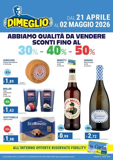 Dimeglio - DAL 21 APRILE AL 02 MAGGIO 2026