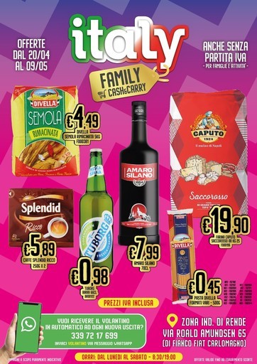 Italy Cash&Carry - offerte dal 20/04 al 09/05