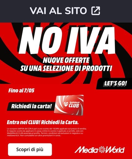 MediaWorld - NO IVA da MediaWorld!