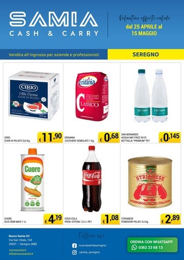 Samia Cash and Carry - Dal 25 APRILE al 15 MAGGIO