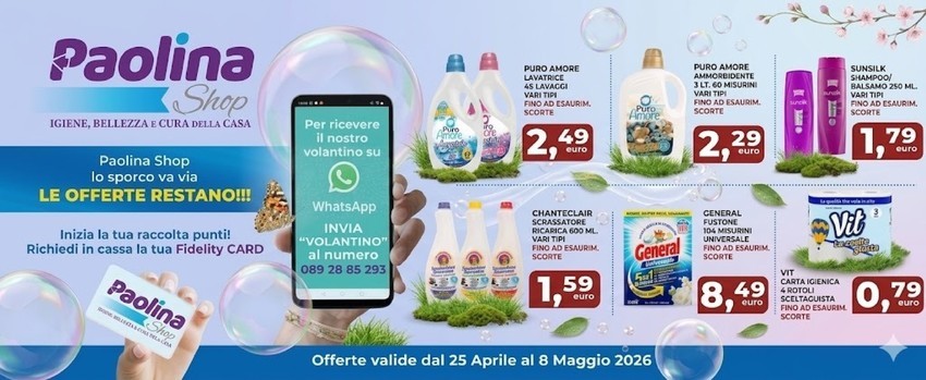 Paolina Shop - Offerte valide dal 25 aprile al 8 maggio