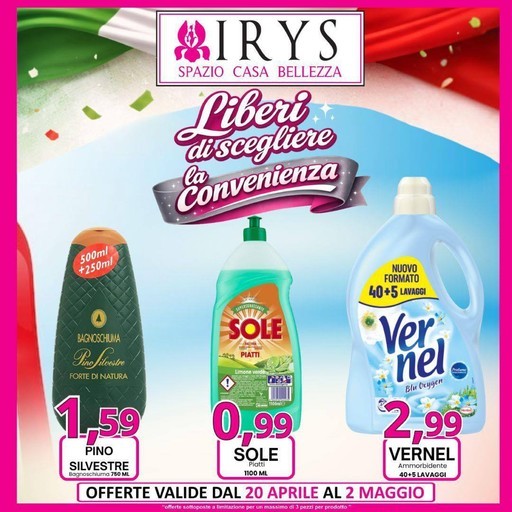 Irys - Offerte valide dal 20 aprile al 2 maggio