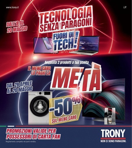 Trony - TRONY - VOLANTINO - Informatica TV Telefonia e Elettrodomestici online