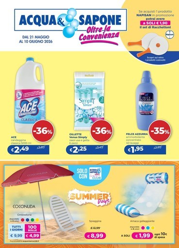 Acqua e Sapone - Dal 21 maggio al 10 giugno 2026