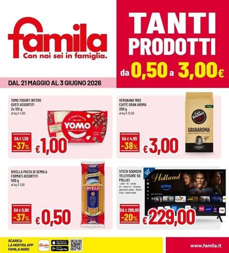 Famila - Tanti prodotti da 0,50 a 3,00 euro
