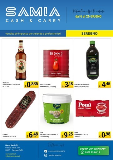 Samia Cash and Carry - Volantino offerte valide dal 6 al 26 GIUGNO