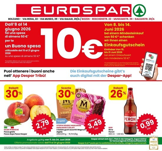Eurospar - Offerte dal 11 al 24 Giugno