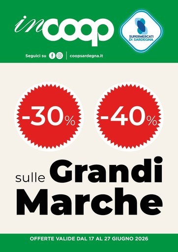 Coop - 30% 40% sulle grandi marche