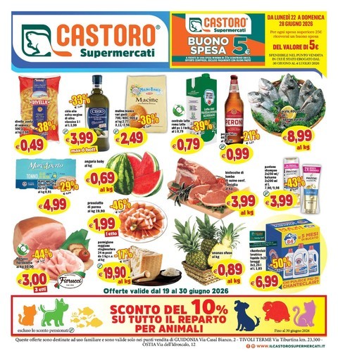 Il Castoro Supermercati - Offerte valide dal 19 al 30 giugno 2026