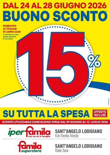 IperFamila - BUONO SCONTO 15%