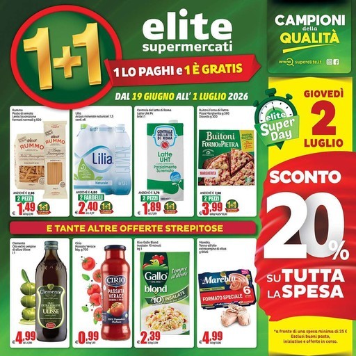 Elite Supermercati - 1 lo paghi e 1 e gratis