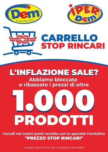 Dem - Carrello stop rincari