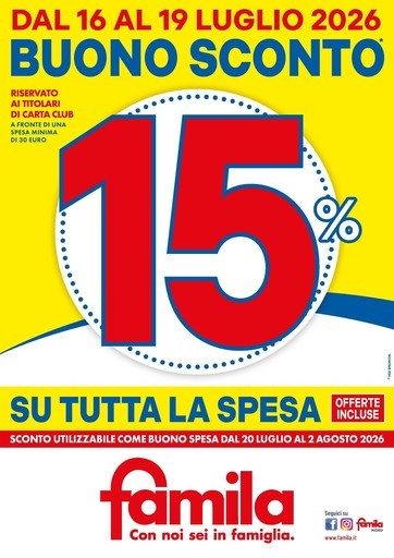 Famila - BUONO SCONTO 15%