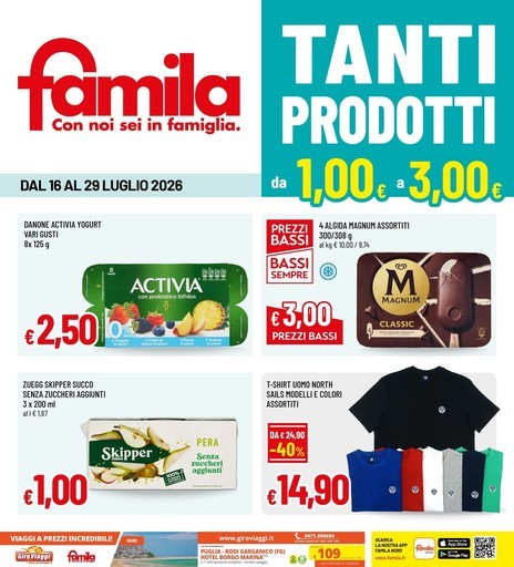 Famila - Tanti prodotti da 1,00 euro a 3,00 euro