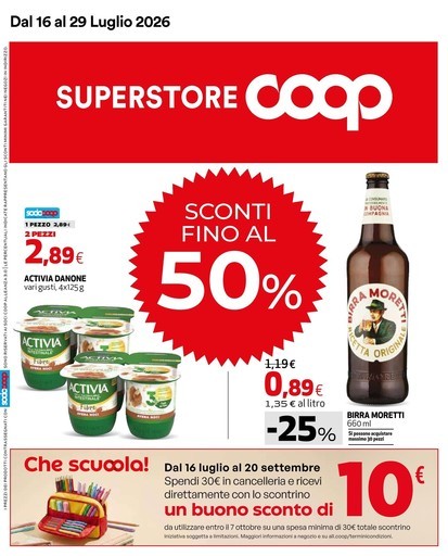 Coop Alleanza Superstore - Sconti fino al 50%
