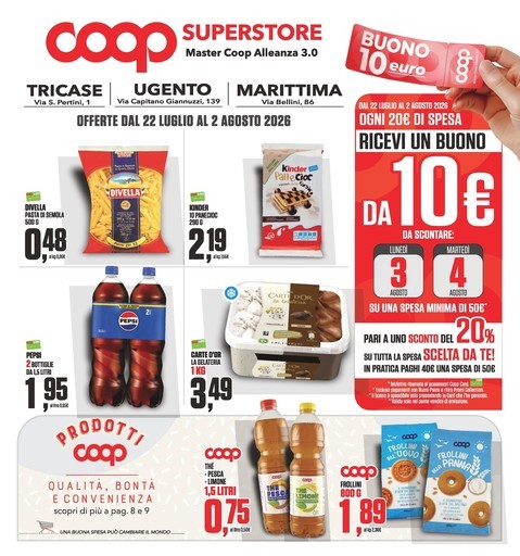 Coop Alleanza Superstore - Offerte dal 22 luglio al 2 agosto 2026