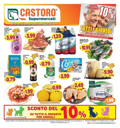 Il Castoro Supermercati - Offerte valide dal 22 al 30 luglio 2026
