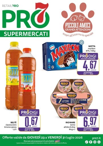 PRO7 Supermercati - Offerte valide da 23 a 31 luglio 2026
