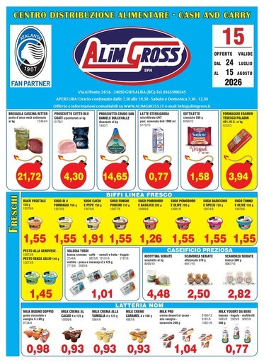 Alimgross - OFFERTE VALIDE DAL 24 LUGLIO AL 15 AGOSTO 2026