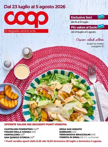Coop - Dal 23 luglio al 5 agosto 2026
