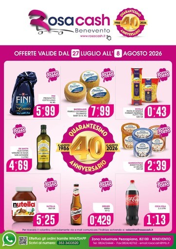 Rosa Cash - OFFERTE VALIDE DAL 27 LUGLIO ALL' 8 AGOSTO 2026
