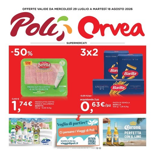 Orvea - OFFERTE VALIDE DA MERCOLEDÌ 29 LUGLIO A MARTEDÌ 18 AGOSTO 2026