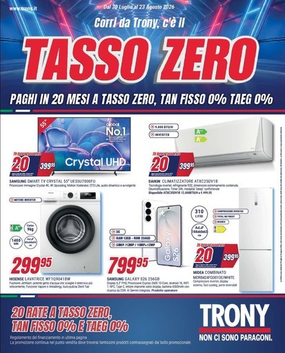 Trony - TRONY - VOLANTINO - Informatica TV Telefonia e Elettrodomestici online
