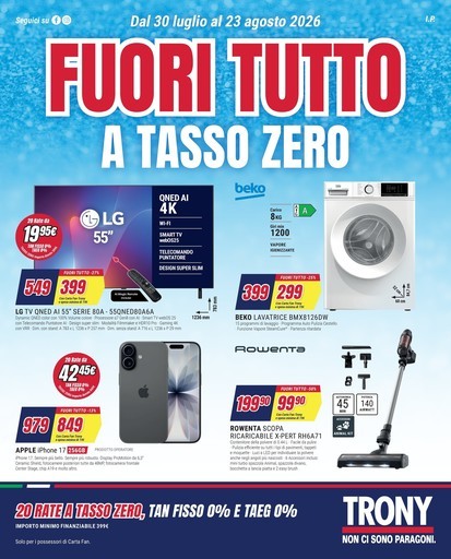 Trony - TRONY - VOLANTINO - Informatica TV Telefonia e Elettrodomestici online