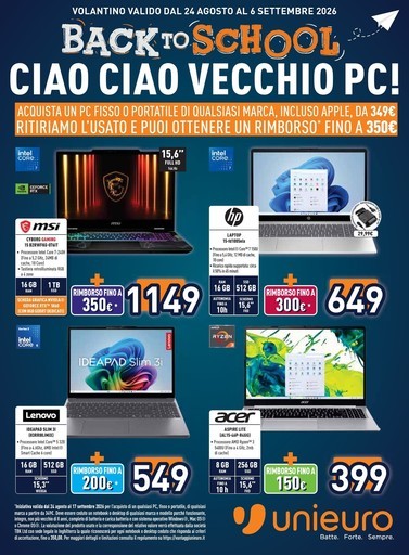 Unieuro - Back to School da Unieuro!