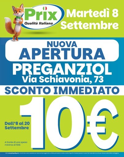 Prix - Nuova apertura