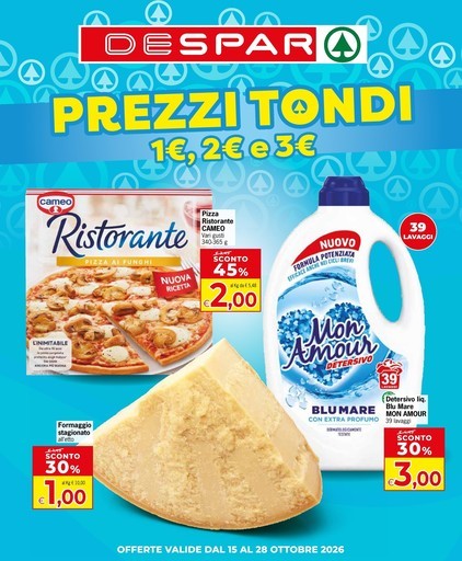 Despar - Prezzi tondi 1 euro, 2 euro e 3 euro