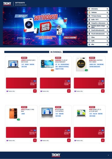 Trony - TRONY - VOLANTINO - Informatica TV Telefonia e Elettrodomestici online